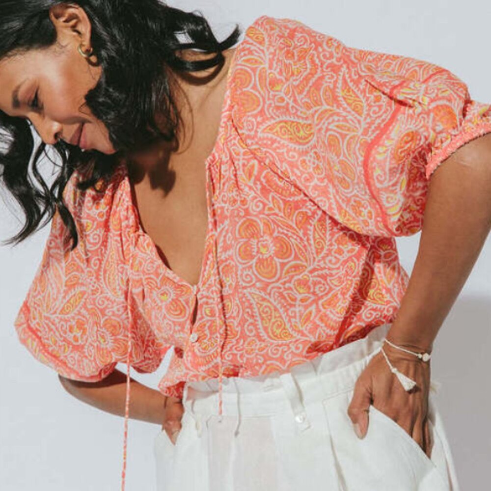 Cleobella Layla Block Print Blouse
